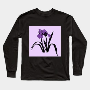 Purple Iris Flower Long Sleeve T-Shirt